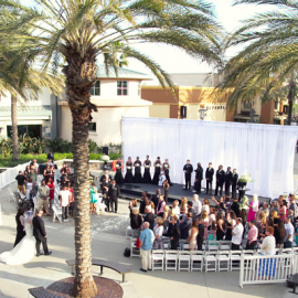 outdoor wedding in a courtyard 